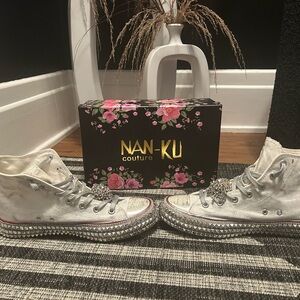 Free People Silver High-Top Sneakers